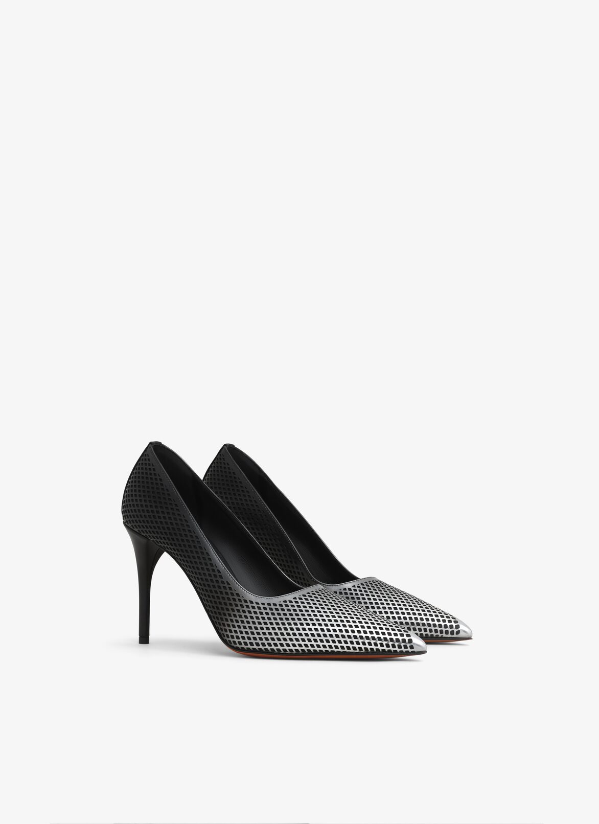 MESH PUMPS IN DéGRADé MESH CALFSKIN ALAÏA BLACK/SILVER MESH PUMPS IN DÉGRADÉ MESH CALFSKIN